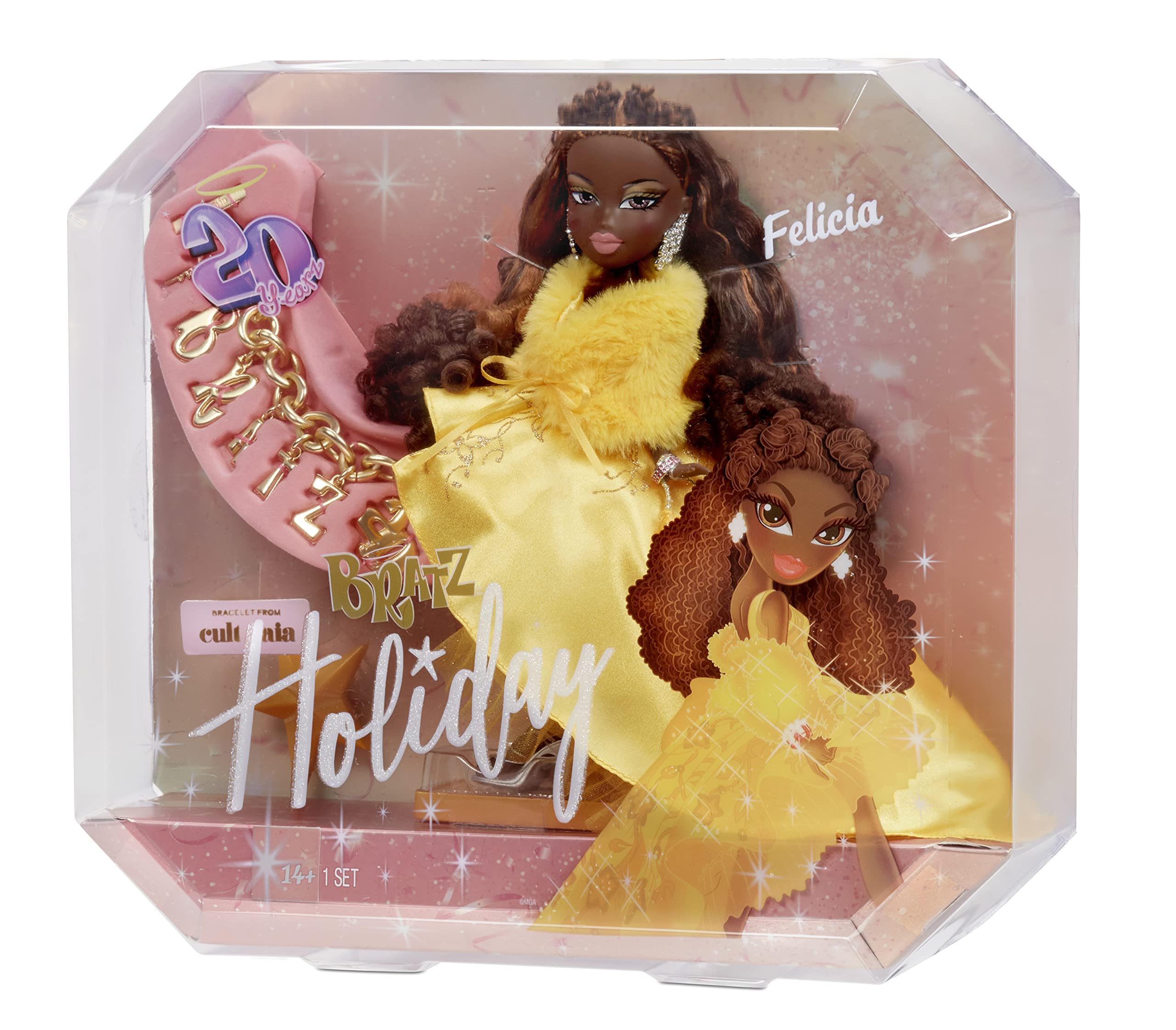 Bratz Holiday 20 Yearz Special Edition Collector Felicia Fashion Doll with Cult Gaia Bracelet, Multicolor, (578598EUC) - Image 7