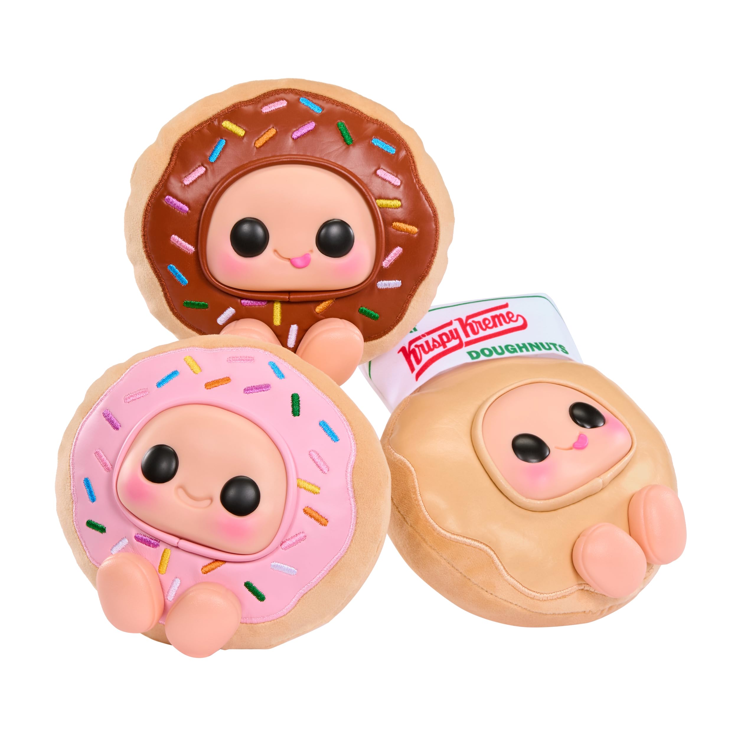 Hyojo Krispy Kreme Doughnuts Series, Blind Box Collectible Plush, Limited Edition Toy Gift for All Ages, 3 to Collect, Chocolate & Strawberry Iced, and Original Glazed with a Signature Hat - Image 9