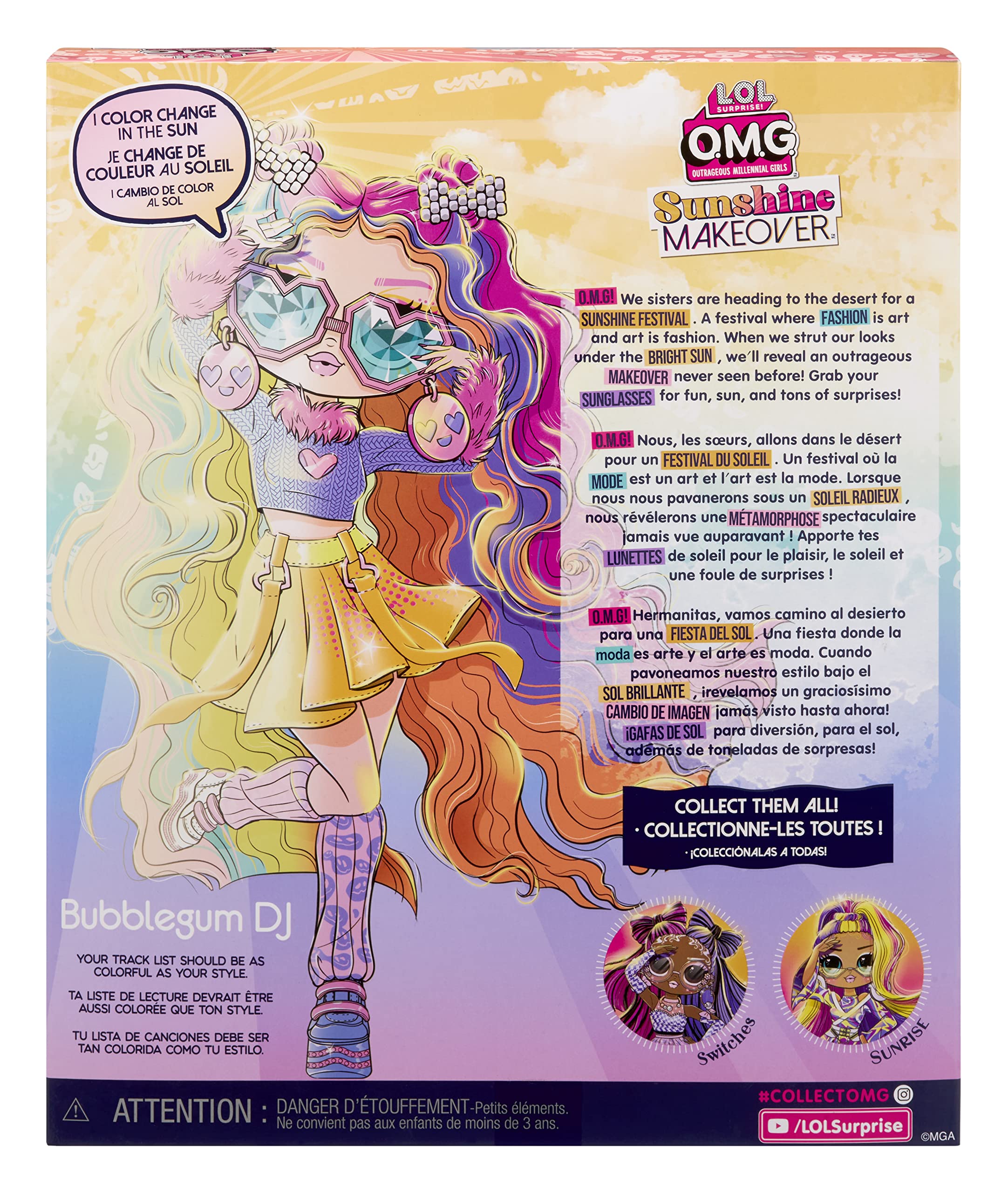 L.O.L. Surprise! OMG Sunshine Color Change Bubblegum DJ Fashion Doll with Color Changing Hair and Fashions and Multiple Surprises – Great Gift for Kids Ages 4+ - Image 10