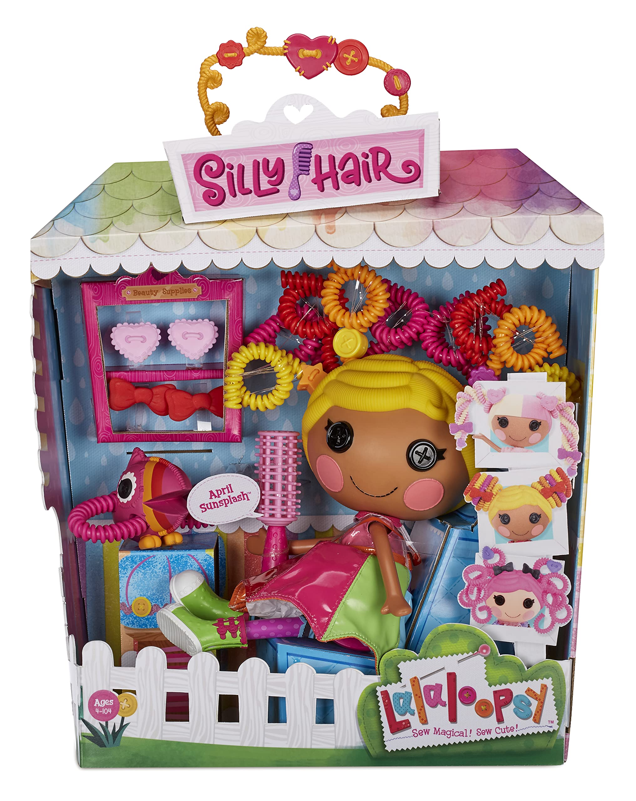 Lalaloopsy Silly Hair Doll- April Sunsplash & Pet Toucan, 13" Rainbow Hair Styling Doll with Multicolor Outfit & 11 Accessories, Reusable Salon Playset- Kids Gifts, Toys for Girls Ages 3 4 5+ to 103 - Image 5