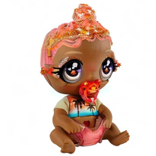 MGA's Glitter Baby Doll with Color Changes, Pink Hair, Sunset Outfit, Bottle - Gift for Kids Ages 3-5+ - Image 8
