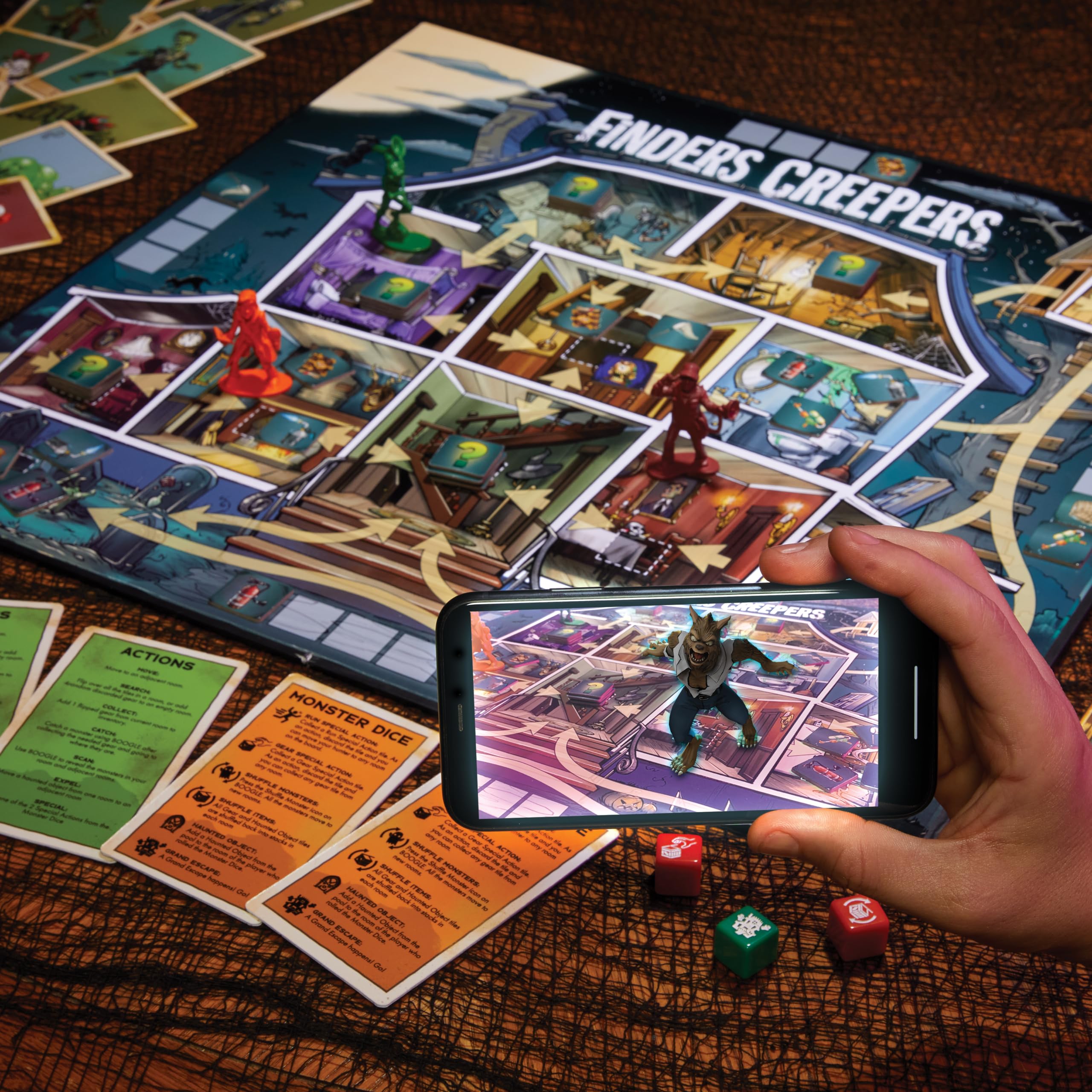 Micro Games of America™ Finders Creepers Board Game an App-Vanced™ Game – Hunt Digital Monsters with Your Phone, 2-4 Players, Ages 8+ - Image 3